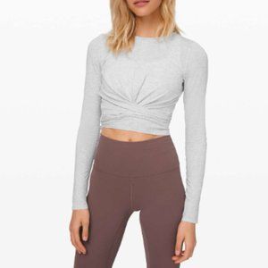 lululemon time to restore long sleeve - grey - size 6